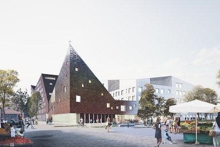 Bild av Dickursby nya kyrka framifrån